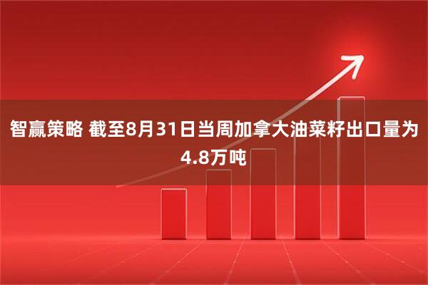 智赢策略 截至8月31日当周加拿大油菜籽出口量为4.8万吨